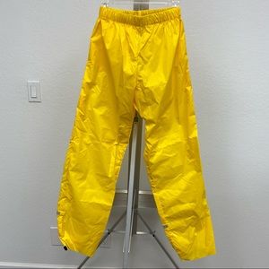 Vintage Nashbar bike cycling rain pants waterproof coated nylon Yellow Size M